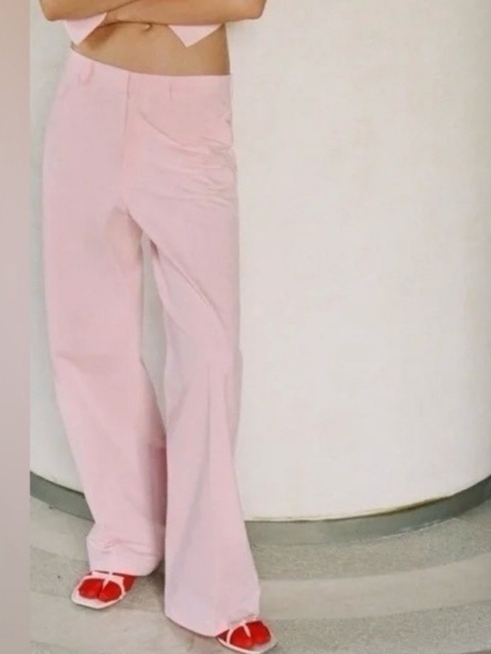 ZARA Pink High Waisted Wide Straight Leg Cotton Pants
Pastel Barbiecore